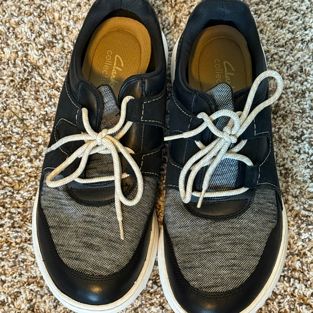 Clarks Black and Gray Men's Sneakers